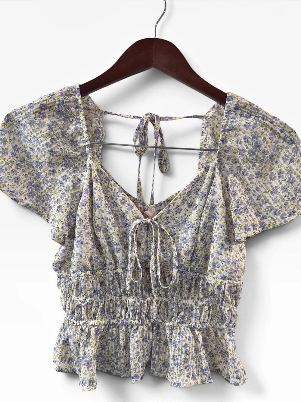 DIZZY LIZZY Floral Blouse in Purple & White